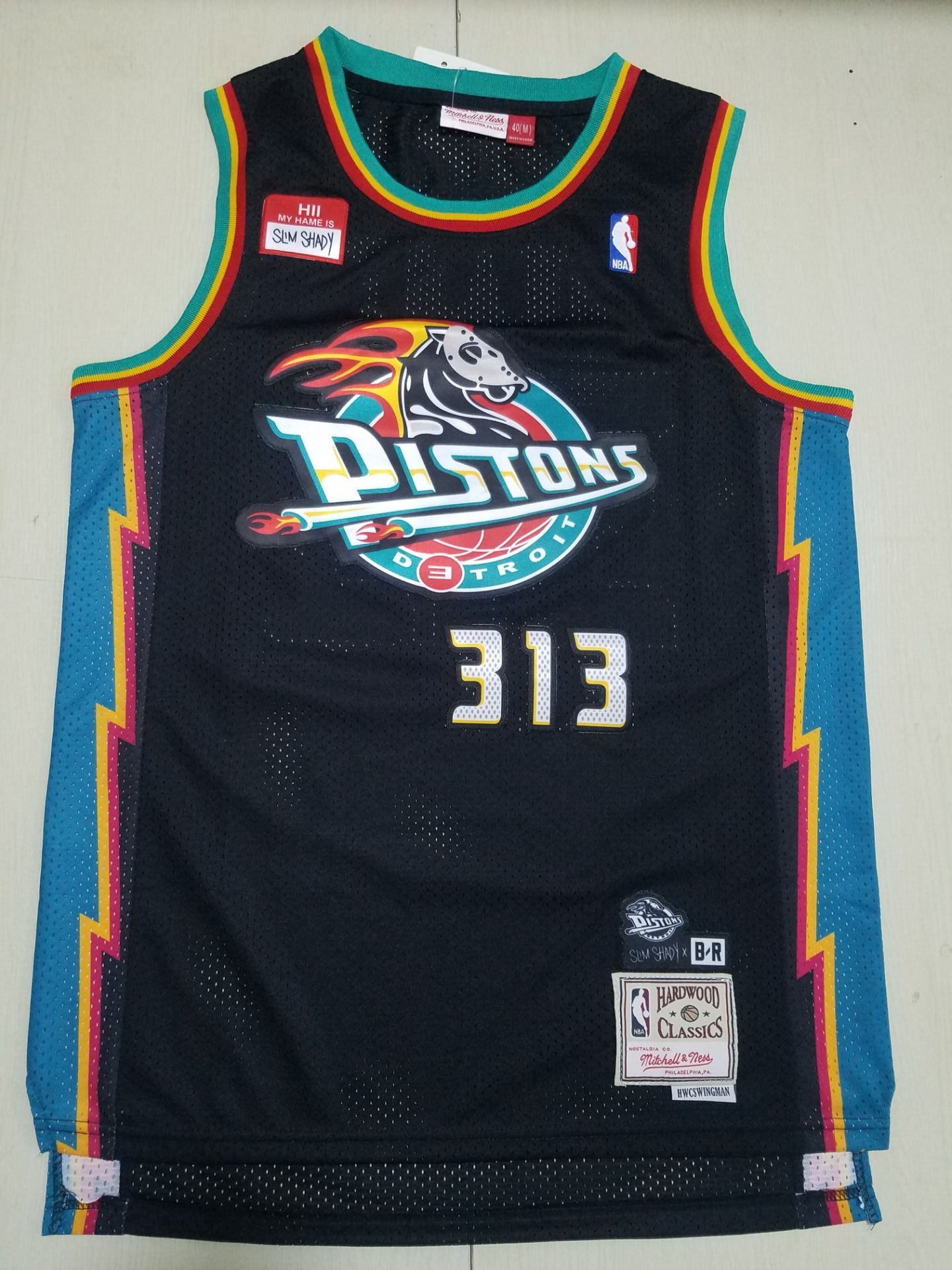 Men Detroit Pistons 313 Shady Black 2022 NBA Jersey